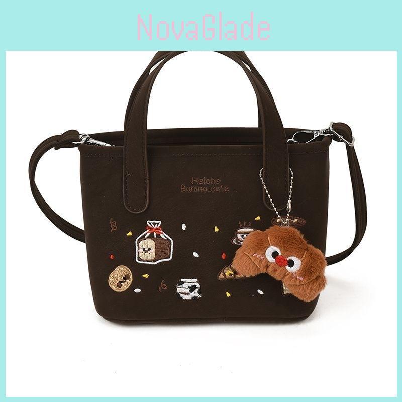 Cartoon Graffiti Shoulder Bag For Women With Pu Material And Adjustable Strap