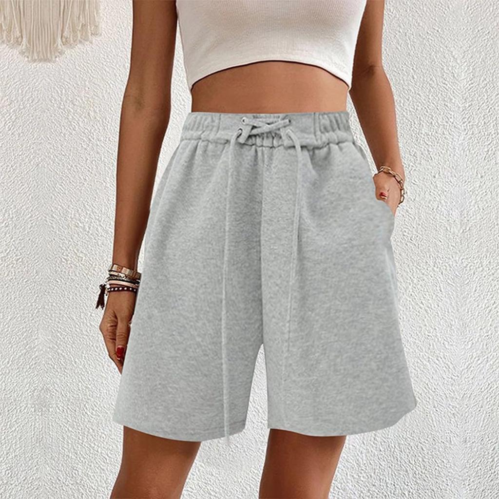 Women's Casual Wide-Leg High-Waisted Slimming Lightweight Drawstring Shorts