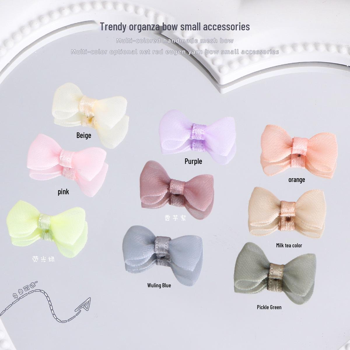 

Bow Nail Art Mesh Organza Cute Nail Decoration Accessories 5 pieces about 10*20mm