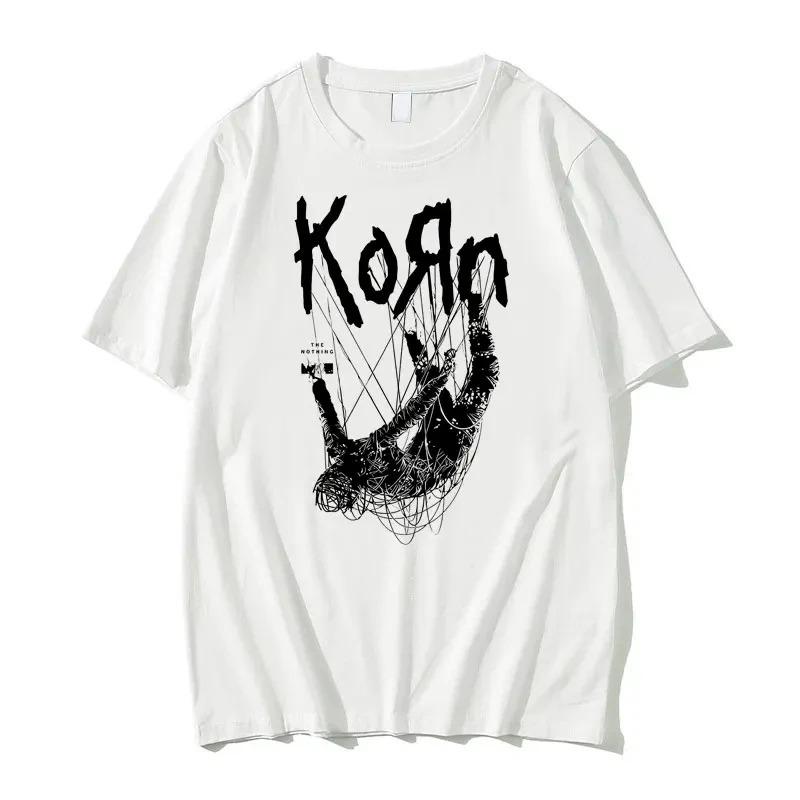 Korn Rock Band Street Retro Style Mens Cotton Printed TShirt Summer Short Sleeve Women And Men Tshirts Unisex