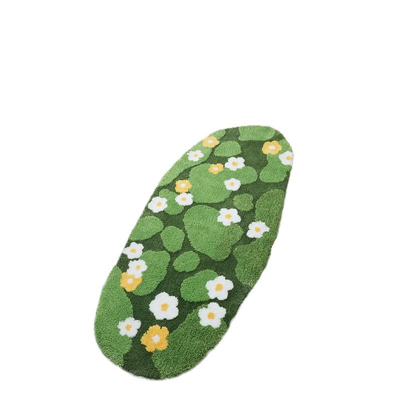 Absorbent Non-Slip Velvet Bathroom Floor Mat - High/Low Pile, Dirt-Resistant, Multi-use for Bathroom or Coffee Table