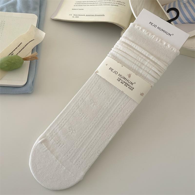 Mulberry Silk Cool Summer Women s Mid-Calf Mesh Ballet Socks One Size [35-40]