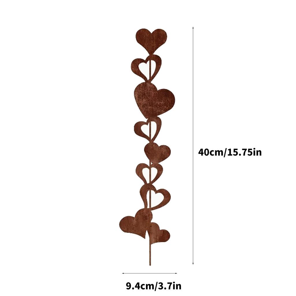 Rostig Design Metall Kärlekshjärta Trädgårdspåle Antik Utomhus Rabattdekoration Påle För Gårdar Uteplatser Landskap