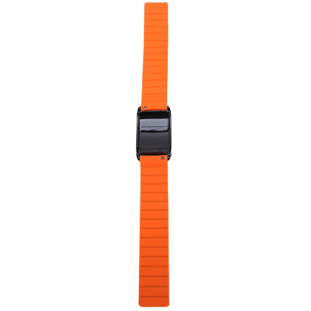 Magnetic Silicone Watch Band Replacement for WHOOP 4.0 Watch Fitness Tracking Band Soft Skin Friendly Gray Orange