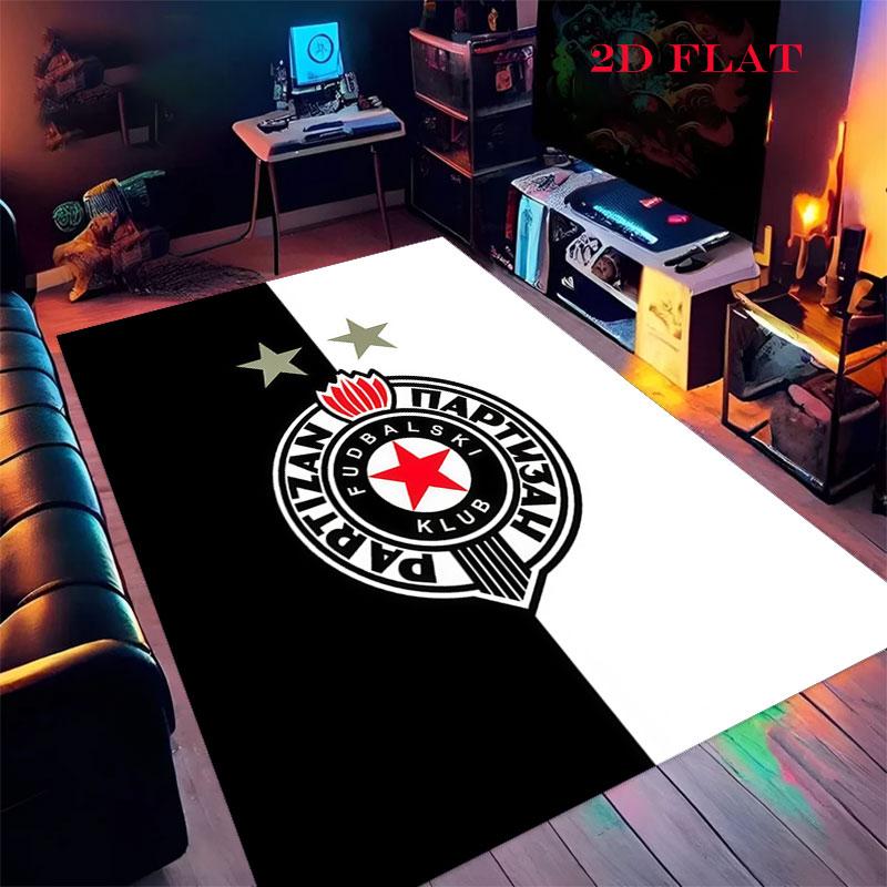 Tapis logo Partizan pour Salon Chambre Maison Décoration Canapé, Tapis de Sol Antidérapant pour Jeux d'Enfants