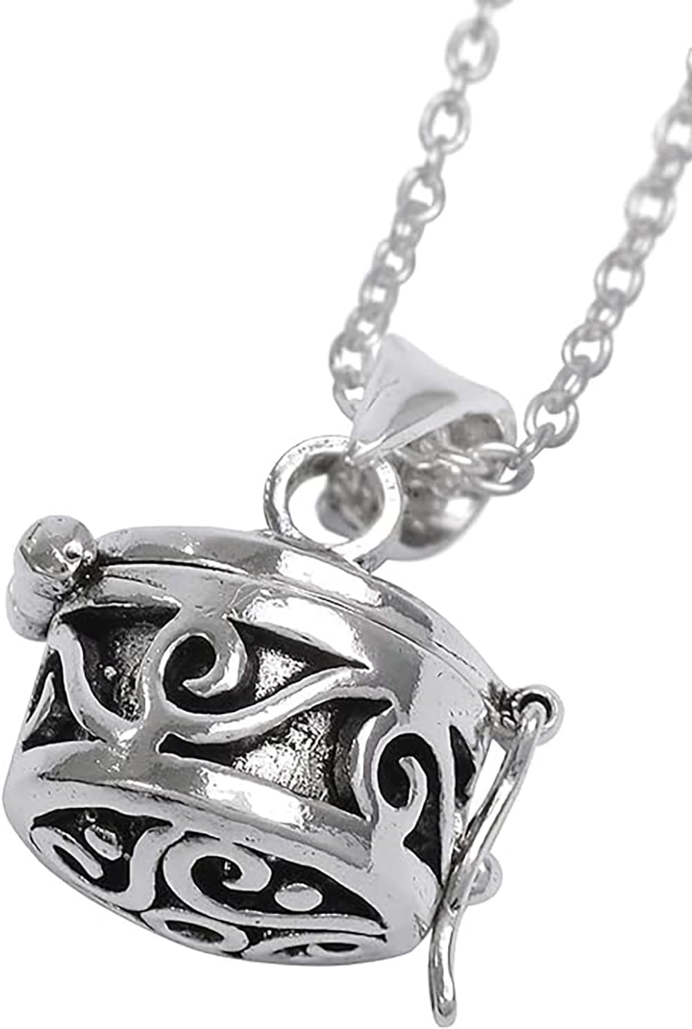 

Gin no Arabesque Cylinder Box Silver 925 Necklace Pill Case Pendant Arabesque Round [Shinjuku Kura] (with Chain)