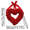 Handmade Decoration Valentine Wreath Indoor Outdoor Use Plastic And Silk Artificial Eucalyptus Valentine Decoration