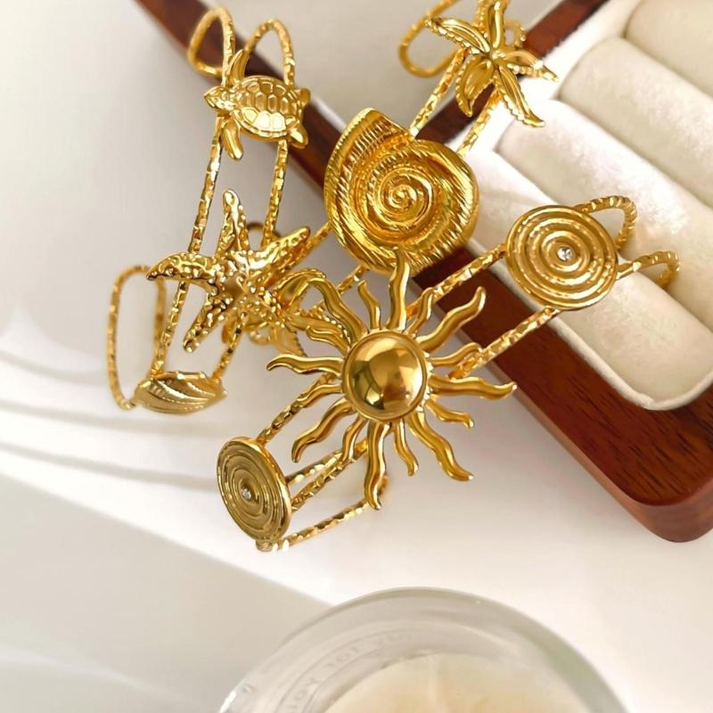 Öffnungsbare Sommer Strand Thema Seestern Muschel Anhänger Armschmuck Edelstahl Verstellbares Armband für den täglichen Gebrauch