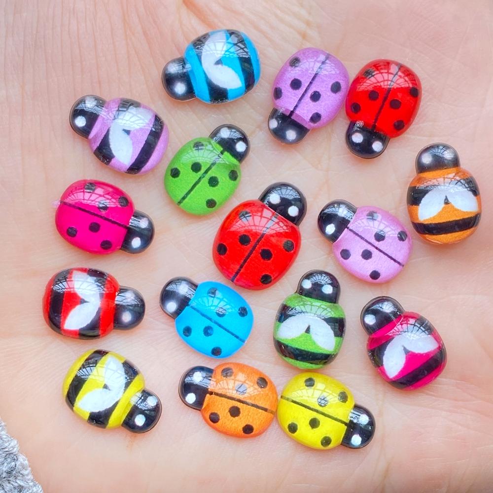 60pcs New Mix Mini Insect Flat Back Cabochon Crafts Clothing DIY Scrapbooking Accessories J42