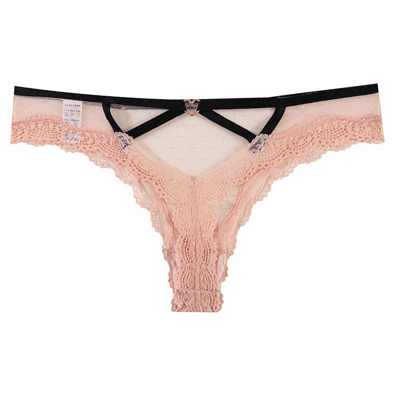 Lace Hollow Sexy European & American Style Triangle Underwear – Solid Color, Pure Desire Design.