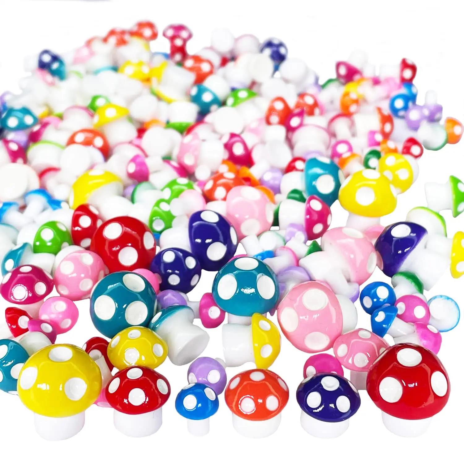 

50 шт. красочные крошечные грибы миниатюрные фигурки орнамент сказочный сад мох ландшафтные украшения для наружного украшения L-1.1CM