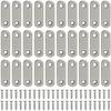 Joint Brackets, I-Shaped Brackets, Fixing Brackets, Furniture Prevents Tip-Over, Flat, Set of 20 with 40 Screws, 46*16mm