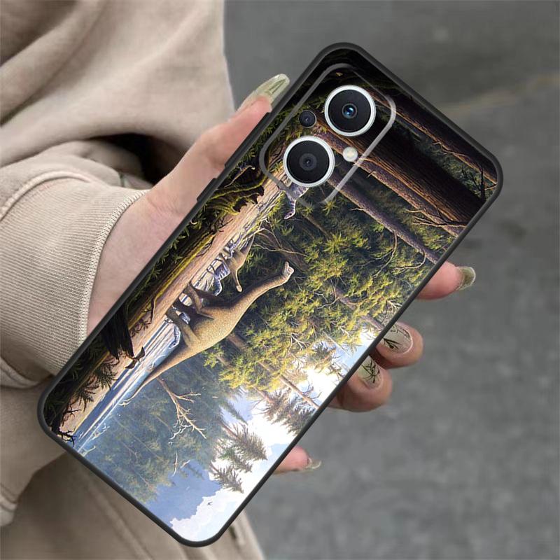 Dinosaur Case For OPPO Reno 8T 13F 14F 12F 11F 10 12 13 14 Pro 7 8 Lite OPPO Find X8 X6 X9 Pro Cover