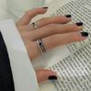925 Silver Rings For Women Vintage Handmade Adjustable Vintage Heart Ring Fashion Band Female Bijoux Gift