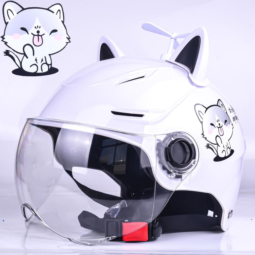 Electric Car Helmet Cute Cat Lightweight Personality Summer Riding Helmet National Standard Sun Protection Hat