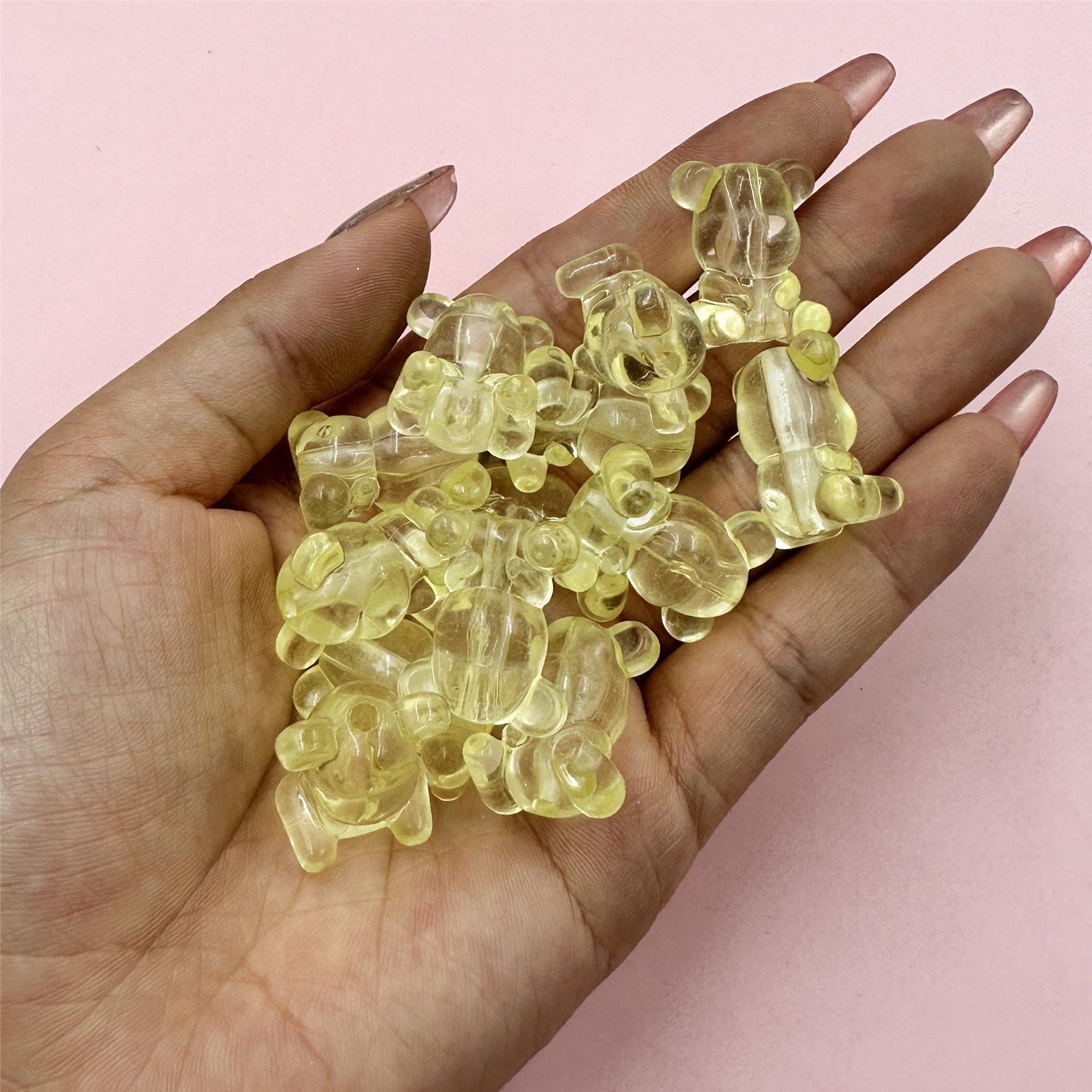 

Товары для вечеринок Акриловые прозрачные хрустальные бусины в виде медведя, материал для украшений, 25 шт., модный брелок, аксессуар 17*22 мм, ожерелье, браслет своими руками жёлтый