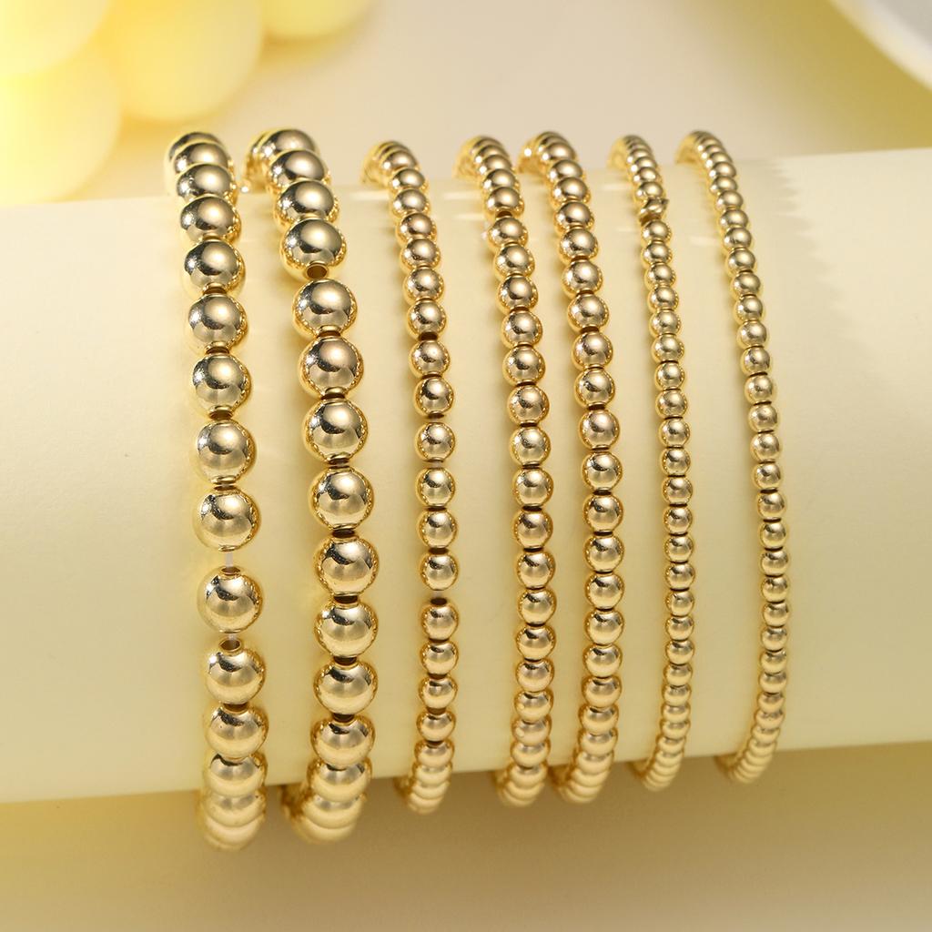 iF ME 7-piece Bracelet Set Handmade Beaded Bracelet Set Couple Beach Style Geometrical Ccb Elastic Jewelry