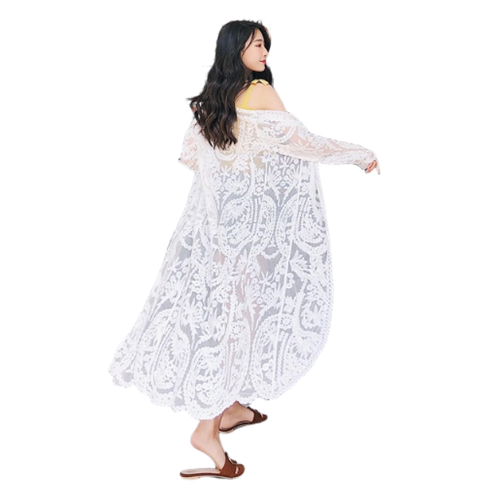 

Lamerry Пляжная одежда Бикини Кружево Рашгард Белый Купальник, Кардиган, Накидка, Прозрачный, Просвечивающий Топ, Скрывающий фигуру, Парео, Защита, Женский, белый