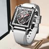 LIGE New Fashion Square Quartz Man Watch Top Brand Luxury Waterproof Men's Watches Date Casual Sport Silicone Hollow Gear Clocks