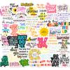 50 Tamanho Pequeno 4Cm Texto Inglês Em Vídeo Geladeira Caderno Personalizado Graffiti Inspirador Wenyan Manual Adesivo