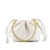 2024 Korean Genuine Leather Chain Cloud Bucket Bag