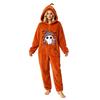Women's Halloween Printed Flannel Romper Jumpsuit for Holiday Party and Loungewear