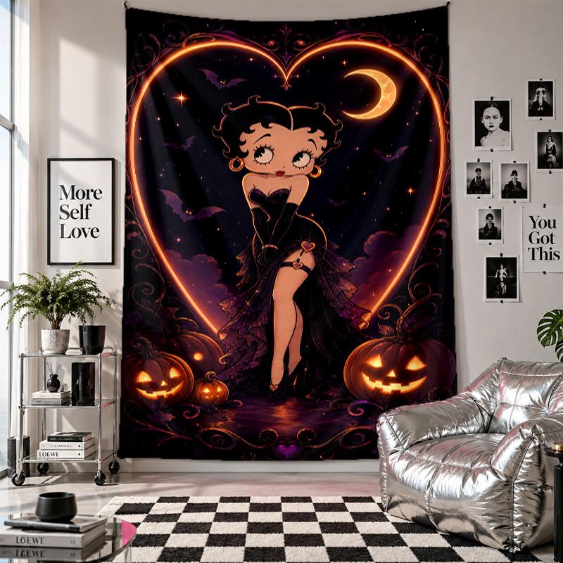 Wall TapestryBetty Boop Art Hanging Cloth Decorative Background Cover for Room Decoration