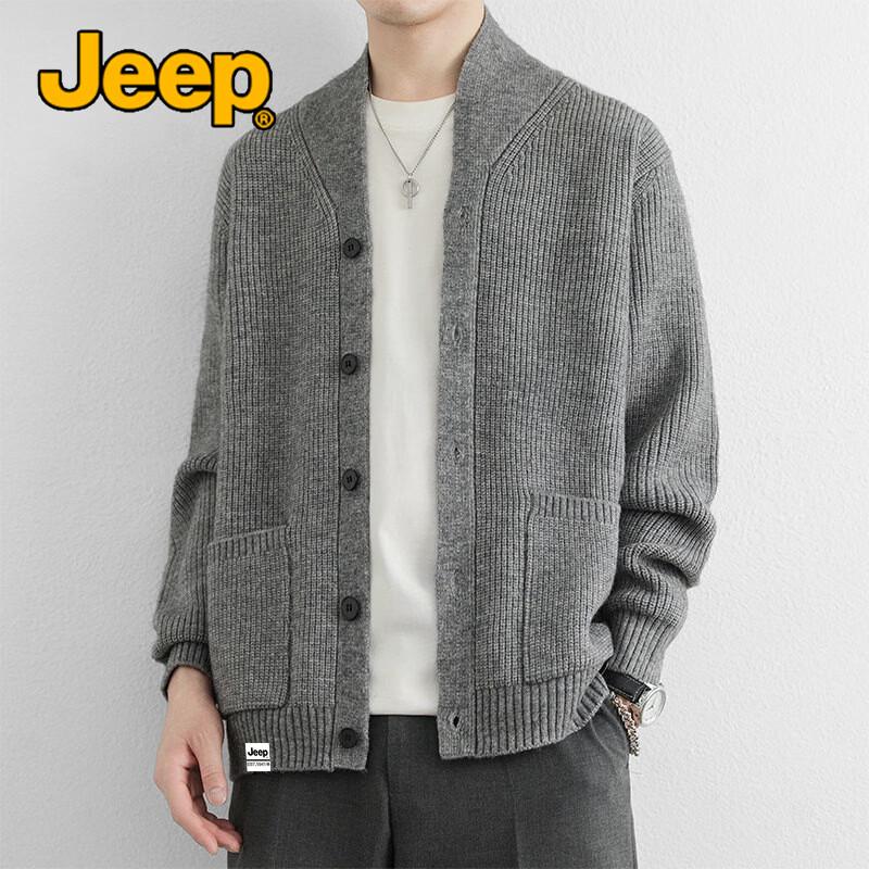 JEEP Men's V-Neck Knit Cardigan Sweater