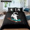 Cartoon Astronaut King Queen Duvet Cover Kawaii Spacecraft Bedding Set for Kids Outer Space Blue 2/3 Pcs Polyester Quilt Cover