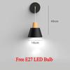 Modern Indoor LED Wall Lamp Black White Gray Bedroom Bedside Wall Light Aisle Corridor Single Head Wall Lamp Luminaire Sconce