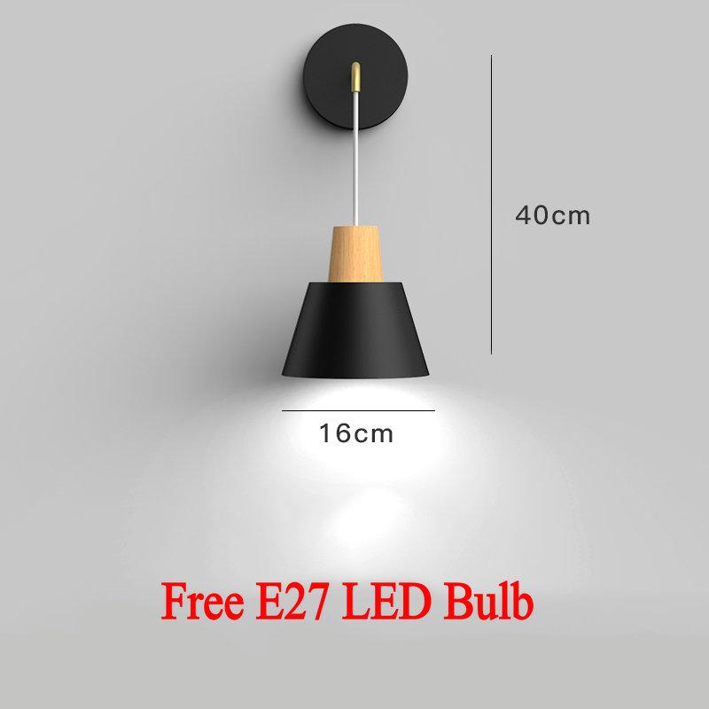 Modern Indoor LED Wall Lamp Black White Gray Bedroom Bedside Wall Light Aisle Corridor Single Head Wall Lamp Luminaire Sconce