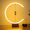 Table Lamp Magnetic Levitating Balls Faux Wood Base for Bedroom Holiday New Year Xmas Gift Reception Desk Waiting Area Decors
