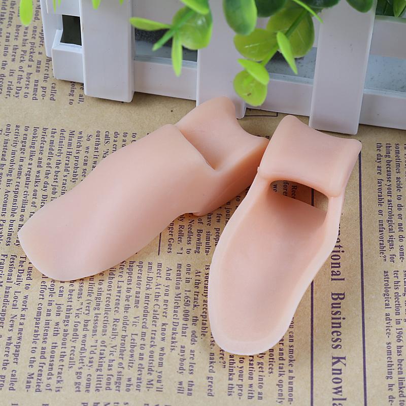 

1 пара силіконових гелевих розділювачів для пальців ніг, двоотвірний дизайн, для комфорту, захисту стоп та полегшення болю бежевий