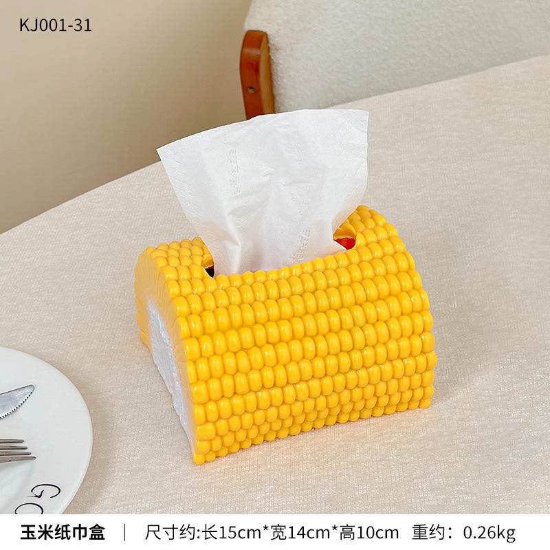 

Creative Corn Carton Living Room Household Tissue Box, Coffee Table Desktop Ornament Personalized Storage Box of The Same Style зерна