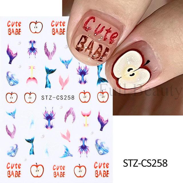Nail Sticker Wine Red Bow Tie Line Feather Nail Enhancement Back Glue Nail Jewelry Nail
