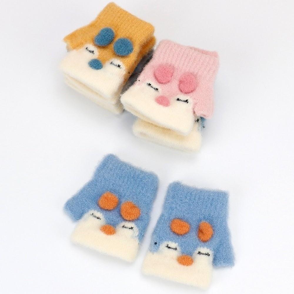 Kältefeste Kinderhandschuhe Gestrickte Warme Handschuhe Neue Fingerlose Fäustlinge Kinder