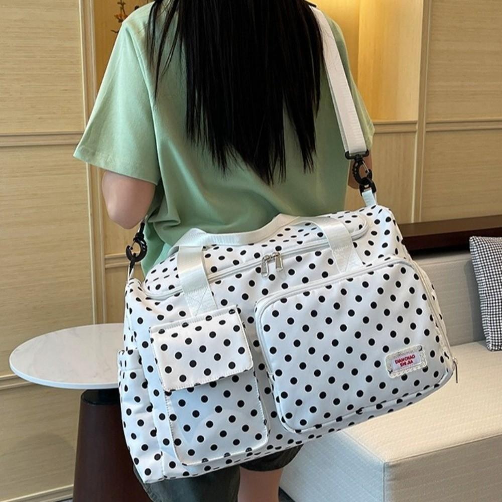 Oxford Cloth Travel Duffle Large Capacity Travel Luggage Bag Polka Dot Travel Handbag  Short Travel