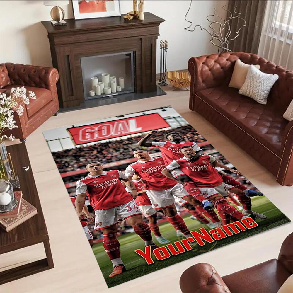 Arsenal Customizable Name Floor Mat Perfect for Living Rooms Hallway Playrooms Balcony Antislip Carpet Anime Office Decor