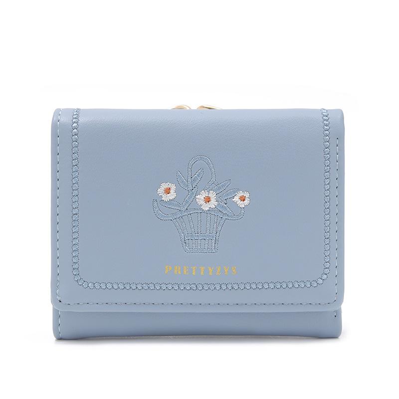 PU Printed Ins Multi Card Folding Women's Coin Wallet