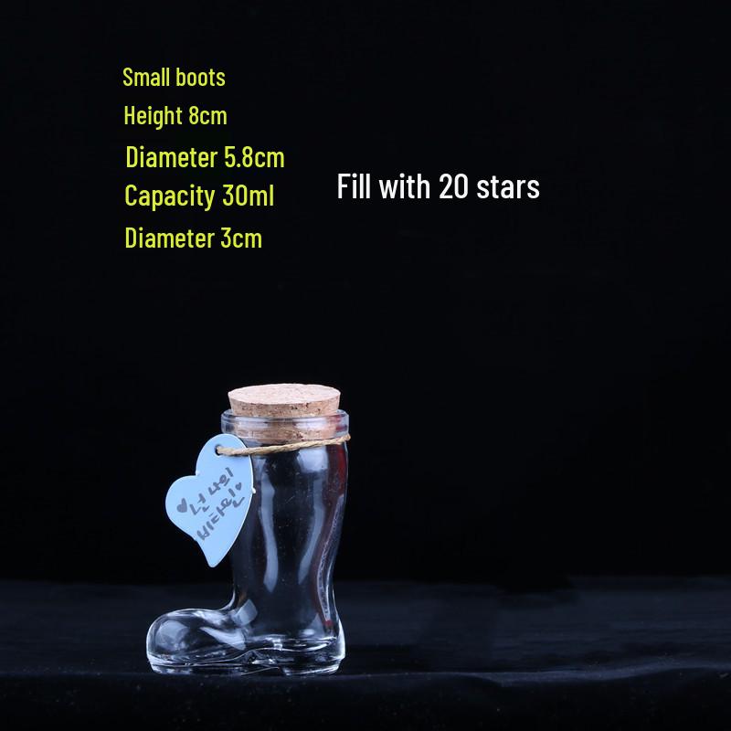DIY Cork Star Wishing Drift Bottle - Clear Glass Ocean Lucky Star Bottle