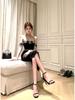 Elegant 2024 Women's Backless Slim-Fit Dress with Diamond Accents