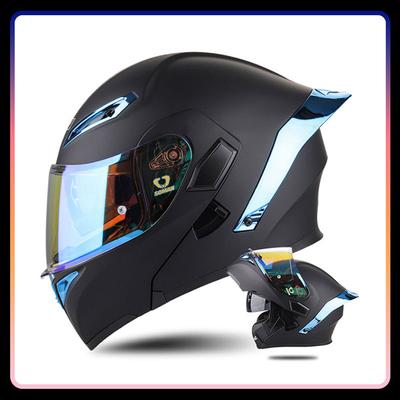 Four Seasons Universal Flip Up Motorcycle Helmets Double Lens Modular Helmet Dual Visors Full Face Helmet Racing Motocross DOT