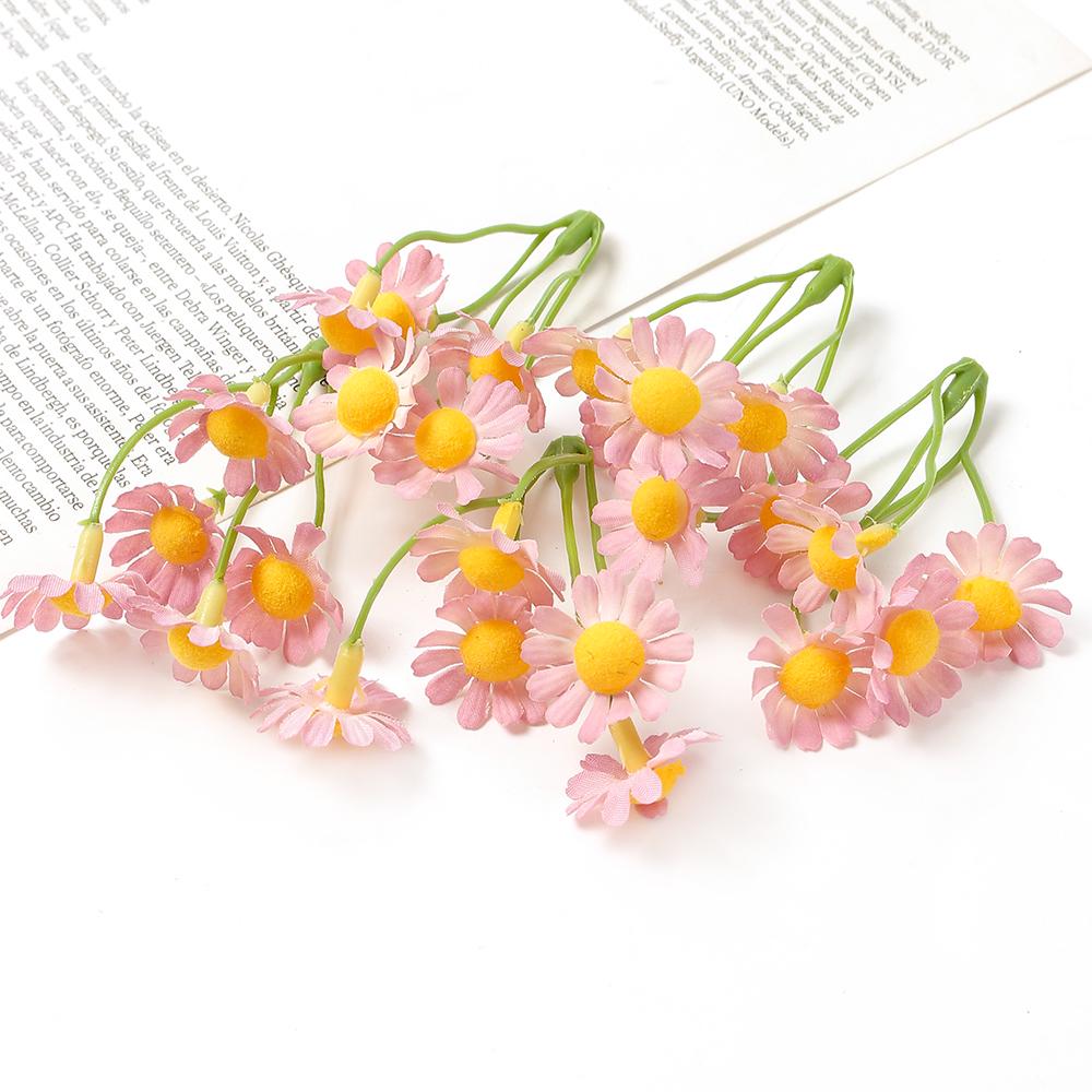 Pastoral Daisy and Sunflower Artificial Silk Flower Bouquet for DIY Wreath Decoration