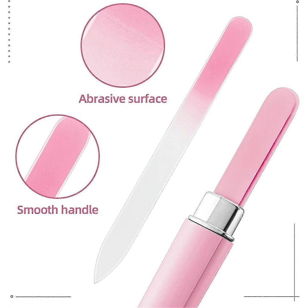 3er-Pack Kristallglas-Nagelfeile mit Etui, Kristall-Nagelfeile, Professionelles Salon-Zubehör