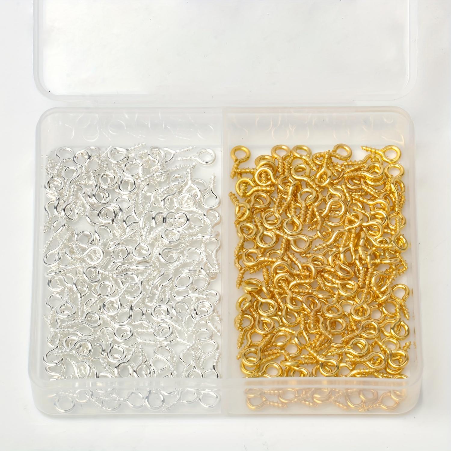 

300 шт./кор. 9x4 мм винт мини-металлический маленький глазок подвески для DIY искусства и ремесел, фурнитура для изготовления ювелирных изделий, принадлежности для подвесок из бисера (Золото серебро) 9x4mm(300pcs)