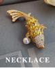 High-End Vintage Zirconia Inlaid Lucky Koi Fish Brooch - Fashionable Jewelry Pin for Women