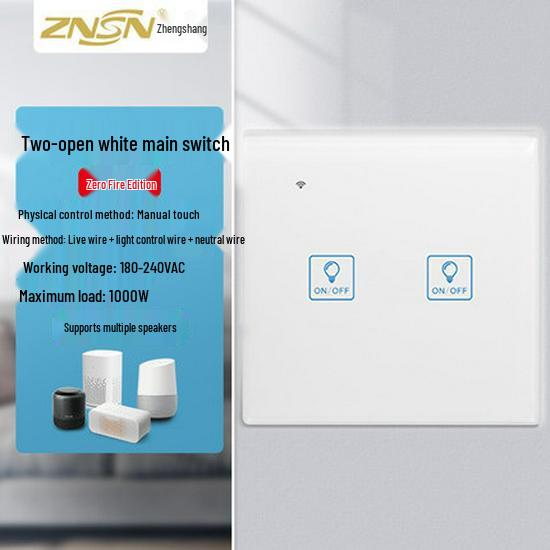 Graffiti Smart WiFi Wall Switch with Alexa & Google Voice Control, US/EU Specs, Touch Panel