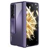 For Honor Magic V2 5G Hinge Protection Kickstand Cover Clear PC Electroplating Phone Case with Privacy Tempered Glass Film
