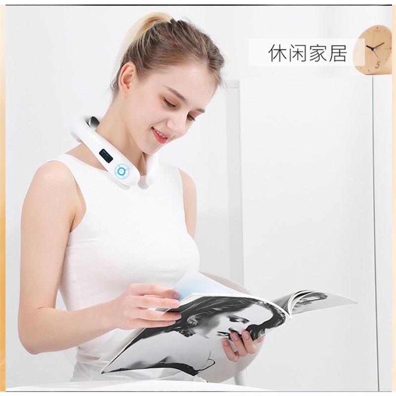 Hezheng Double-Head Cervical Massager, EMS Pulse Neck Protector with Hot Compress & Vibration, Electric Neck and Shoulder Massage Device