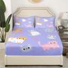 Cartoon Animal Cat Pattern Bed Hat Four-Piece Bedding Set Bedroom Dormitory Bedding Decoration